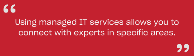 Using managed IT services allows you to connect with experts in specific areas.