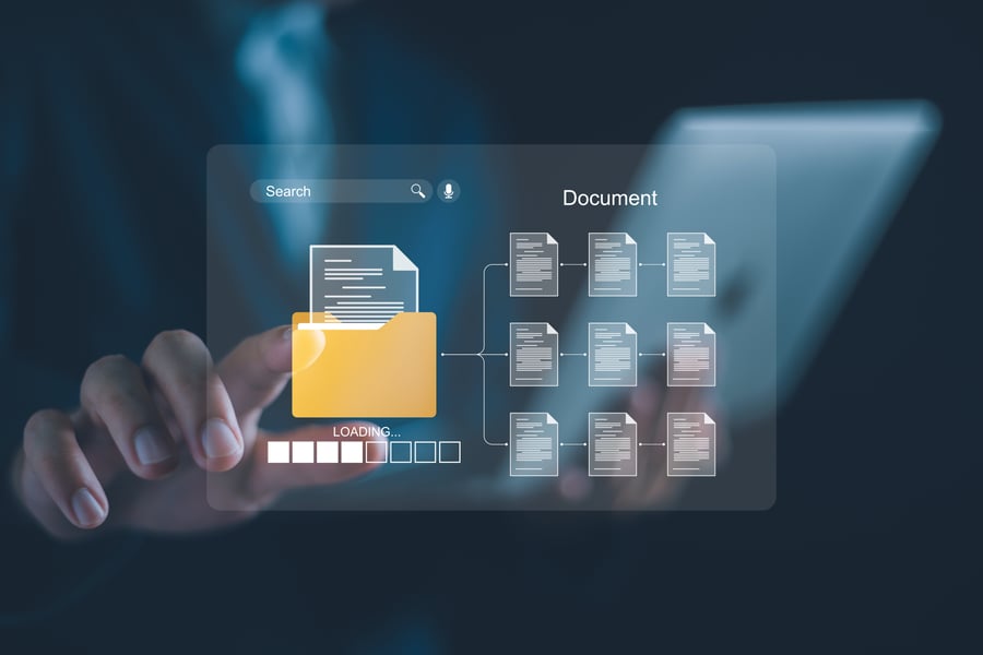Digital document management screen 