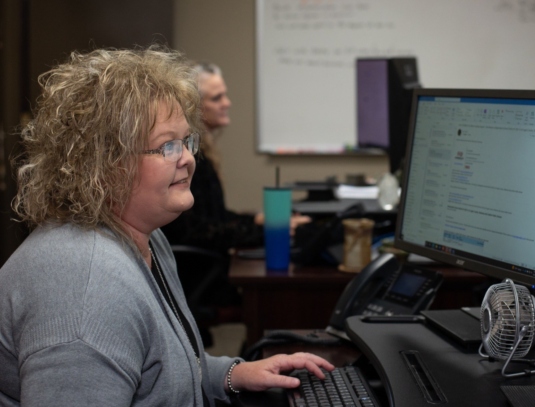 Standley Employee at Printer