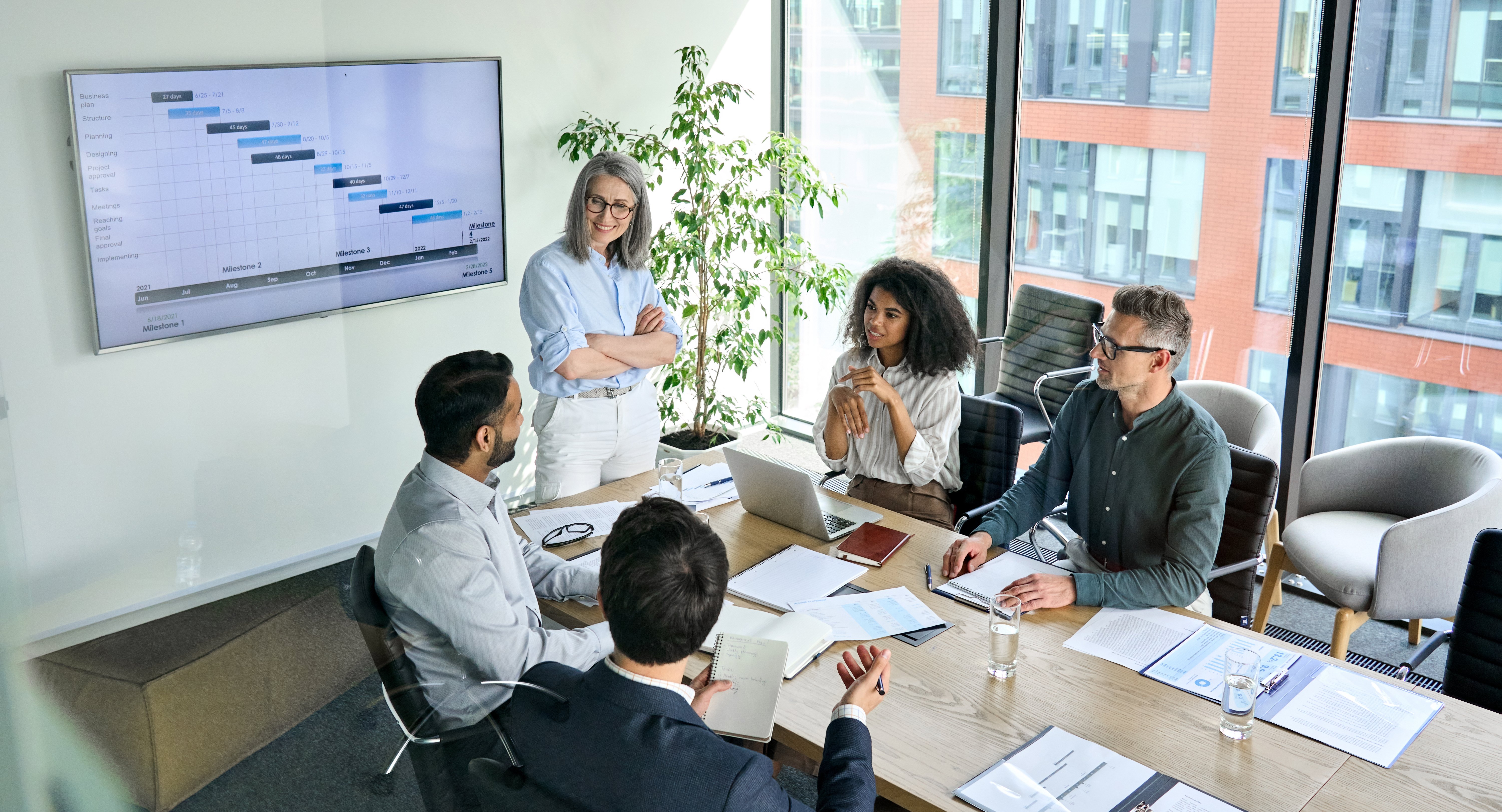 Group of Coworkers Collaborating at a Table